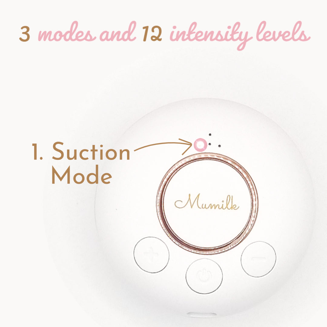 mumilk pro breast pump in suction mode